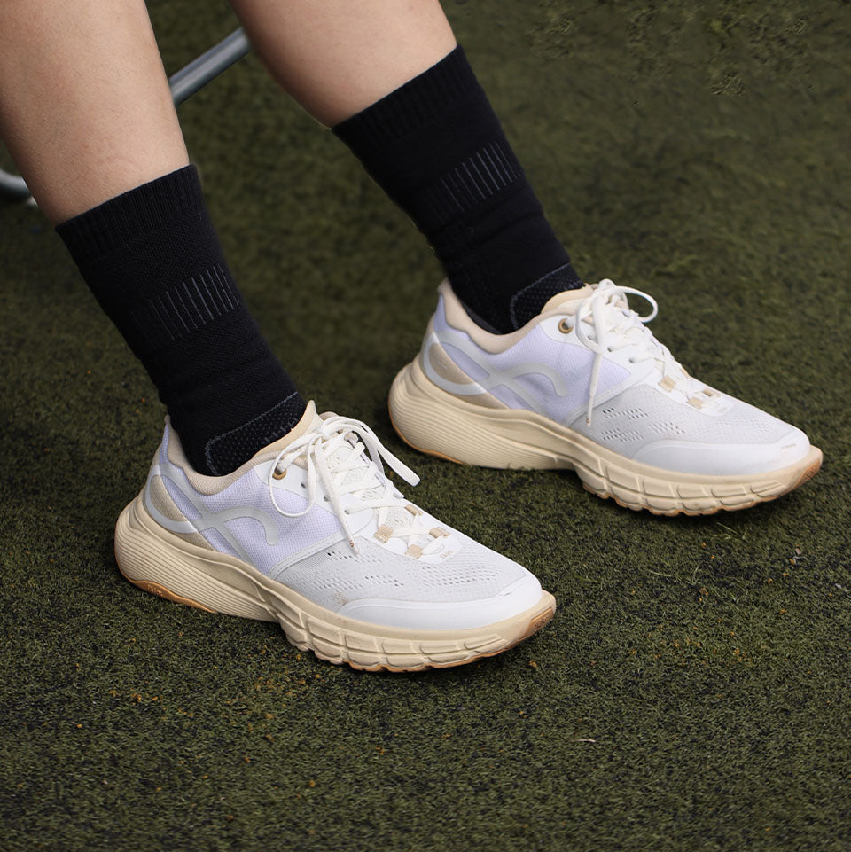 FAJO Recycled-material Upper Cushioned Anti-Rollover Low-Top Running Shoes - WHITE MOUNTAIN