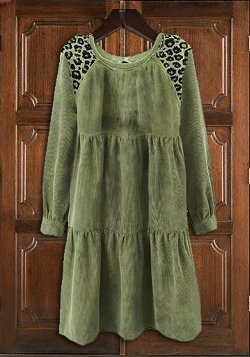 Corduroy Shirt Midi dress