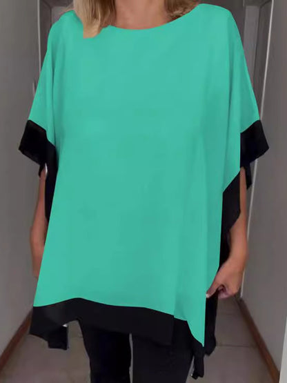 Solid Color Bat Sleeve T-shirt