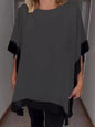 Solid Color Bat Sleeve T-shirt