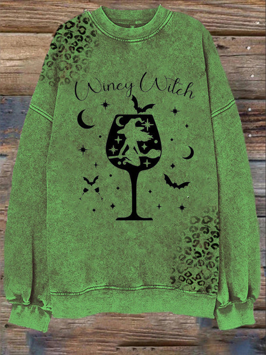 Witch Print Round Neck Top