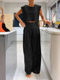 Smooth Vest Wide-Leg Pants Two-Piece Suit
