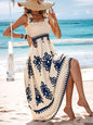 Aztec Ethnic Pattern Wrap Maxi Dress