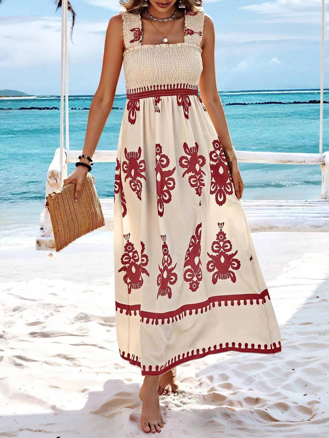 Aztec Ethnic Pattern Wrap Maxi Dress