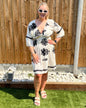 Aztec Printing V Neck Midi Dress