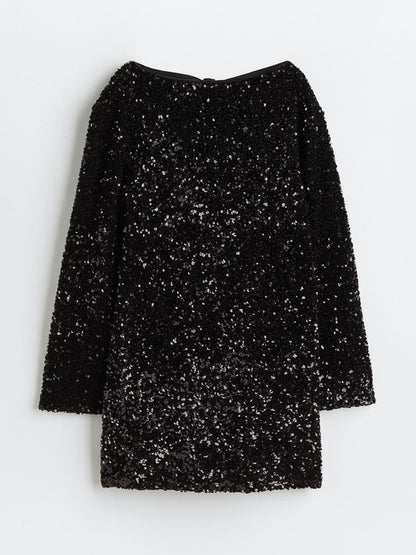 Black Friday Sales-50% OFF-XMAS Sequined Tie Back Midi Dress