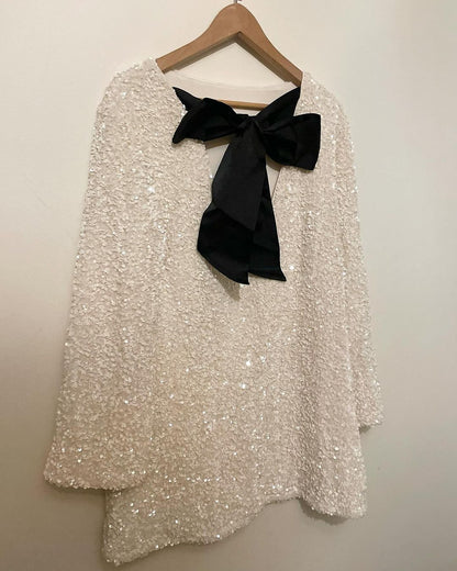 Black Friday Sales-50% OFF-XMAS Sequined Tie Back Midi Dress