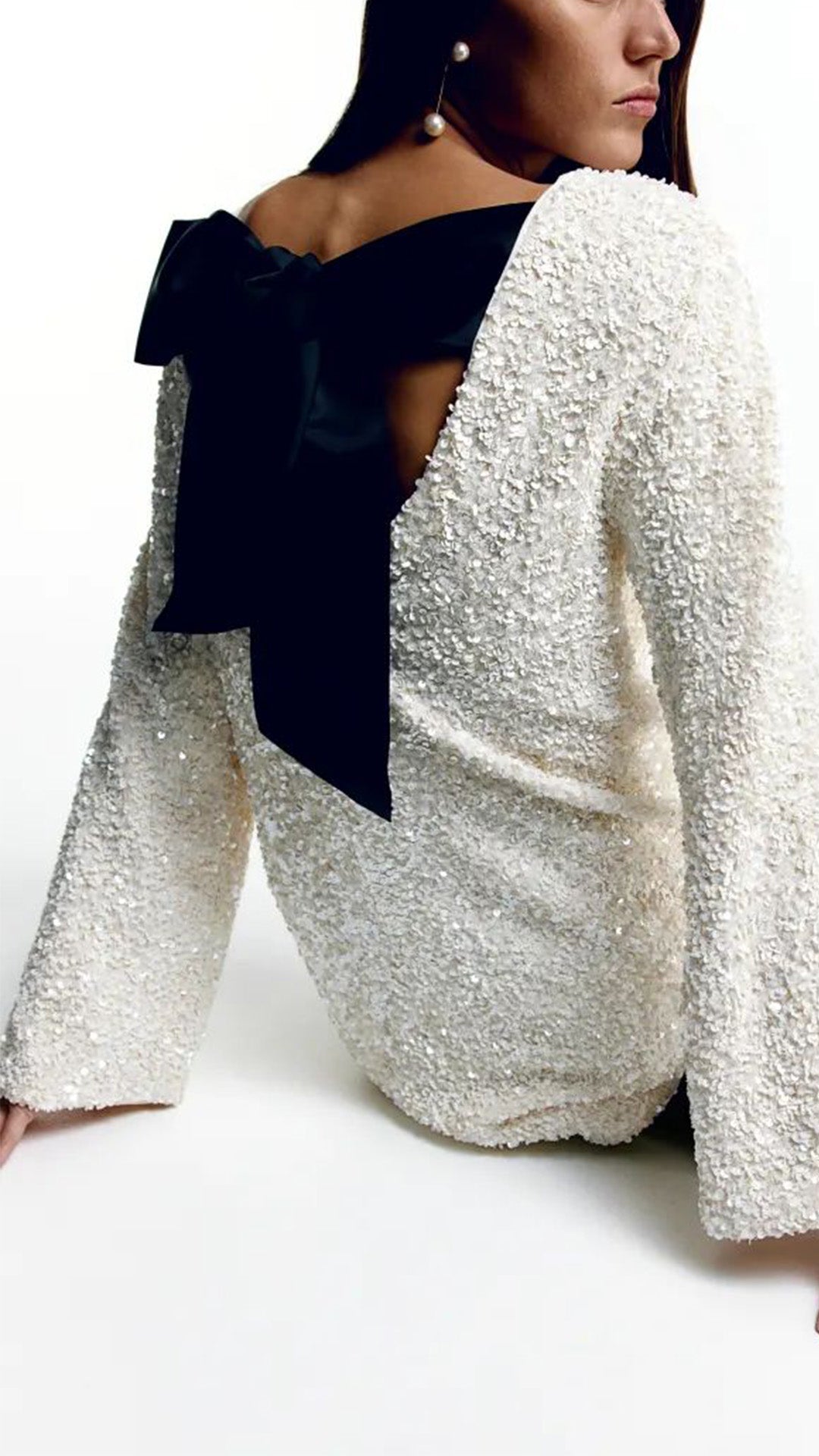 Black Friday Sales-50% OFF-XMAS Sequined Tie Back Midi Dress