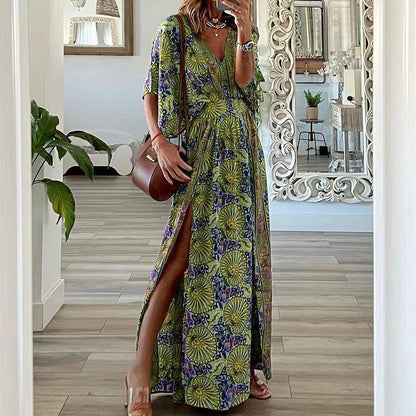Bohemian Side Slit Maxi Dress
