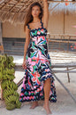 Boho Floral Print Suspender Maxi Dress