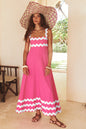 Boho Floral Print Suspender Maxi Dress
