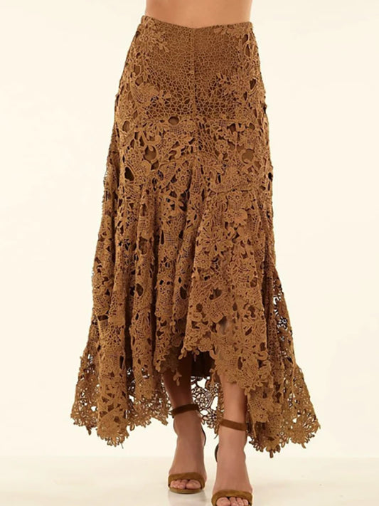 Boho Lace H-Line Natural Loose Maxi Dress