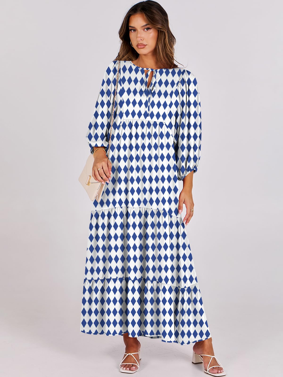 Floral Print Bell Sleeve Maxi Dress