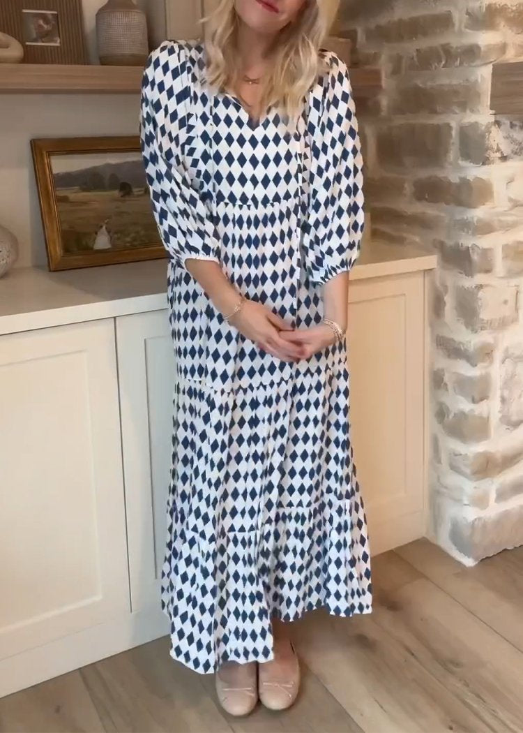 Floral Print Bell Sleeve Maxi Dress