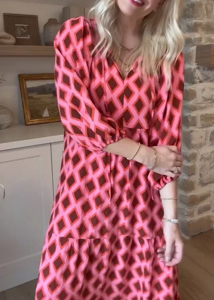 Floral Print Bell Sleeve Maxi Dress
