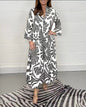 Floral Print Bell Sleeve Soft and Breathable Maxi Dress
