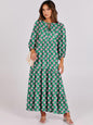 Floral Print Bell Sleeve Maxi Dress