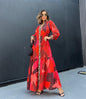 Floral Print Leopard Maxi Dress