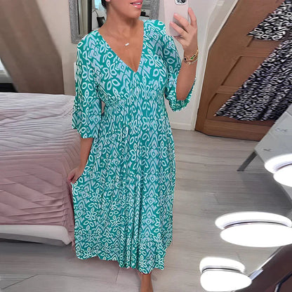 Floral Seaside Resort Maxi Dress