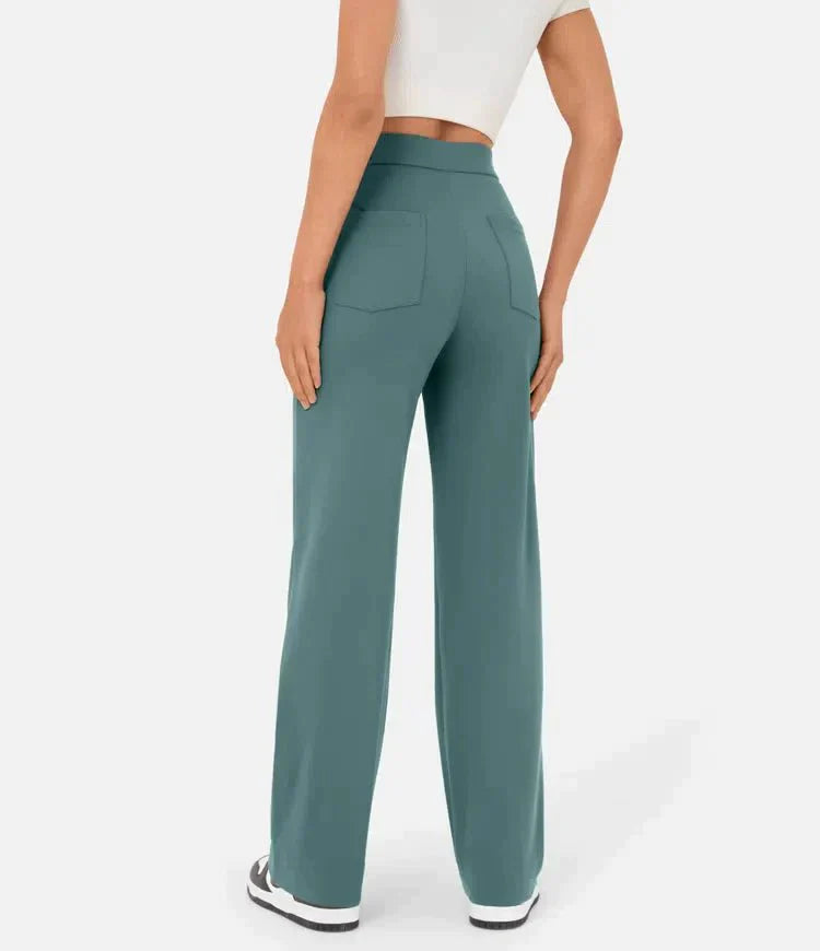 High Waisted Elastic Casual Pants