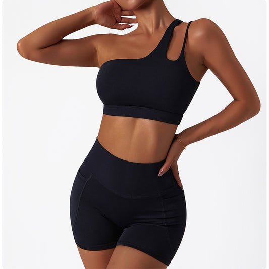 Irregular Shoulder Straps Butterback Yoga Vest Top
