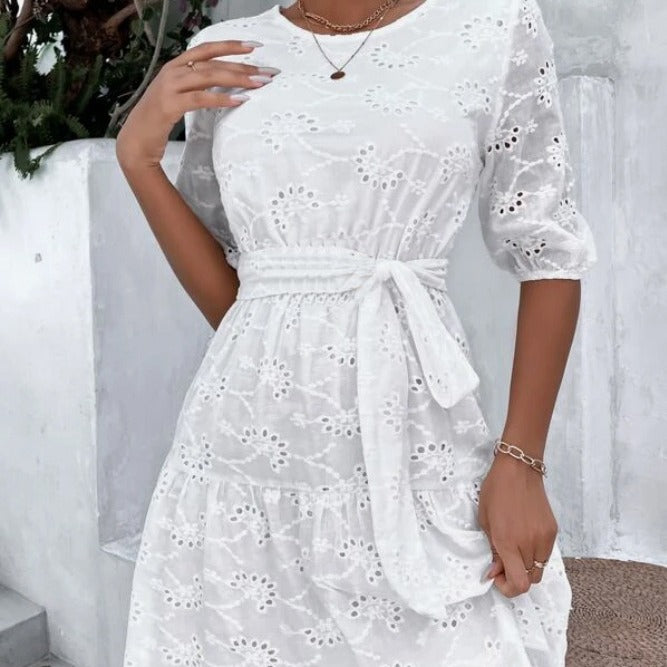 Jacquard Lolita Short Sleeve Midi Dress