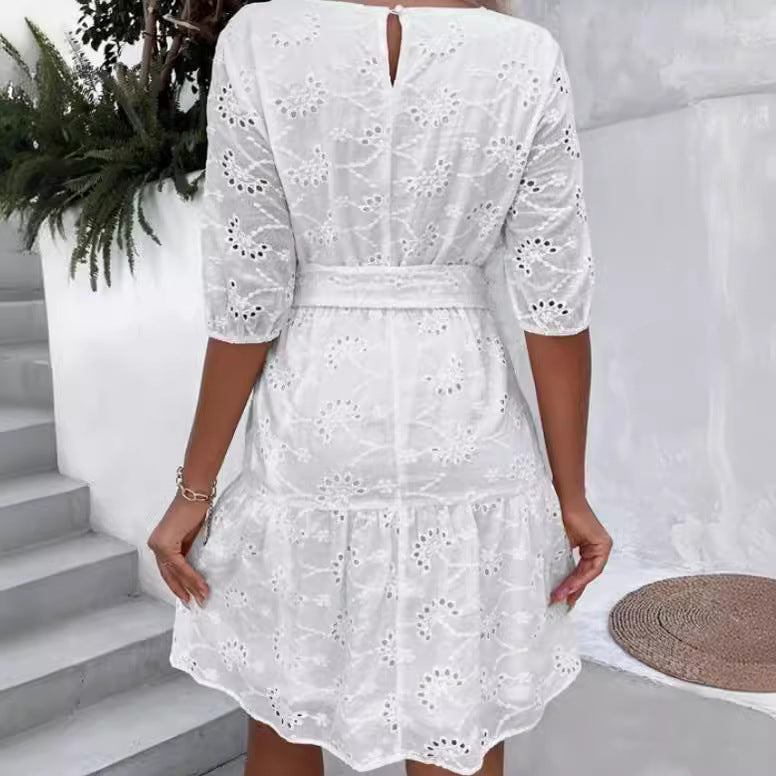 Jacquard Lolita Short Sleeve Midi Dress
