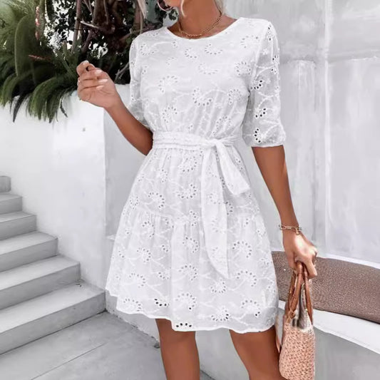 Jacquard Lolita Short Sleeve Midi Dress