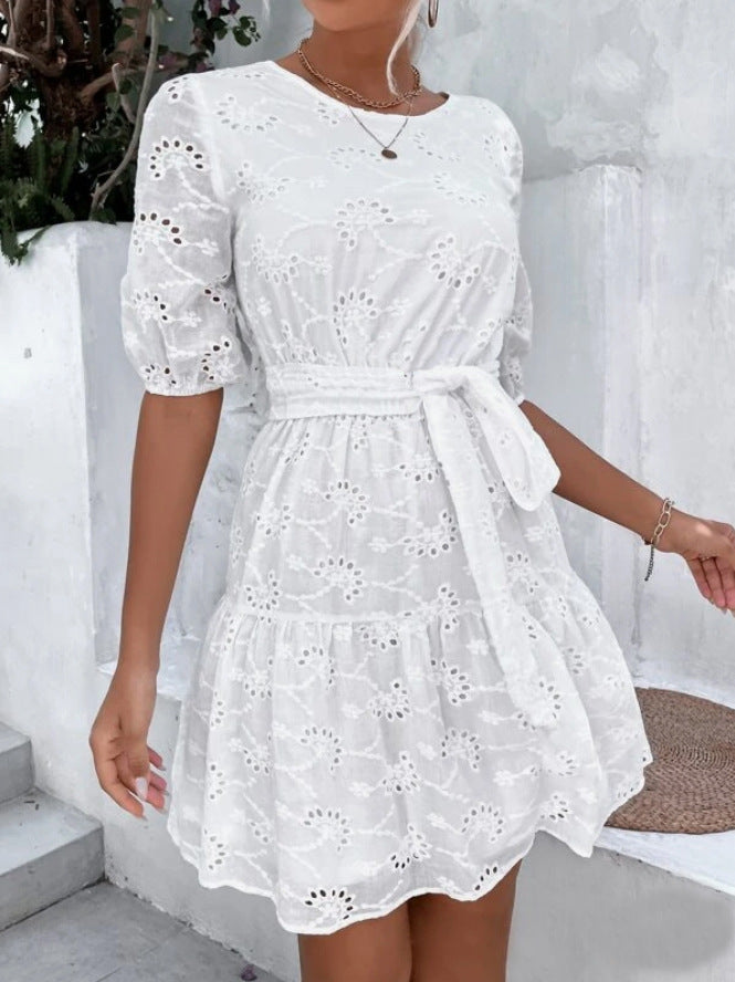 Jacquard Lolita Short Sleeve Midi Dress
