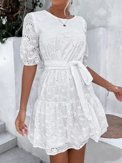 Jacquard Lolita Short Sleeve Midi Dress