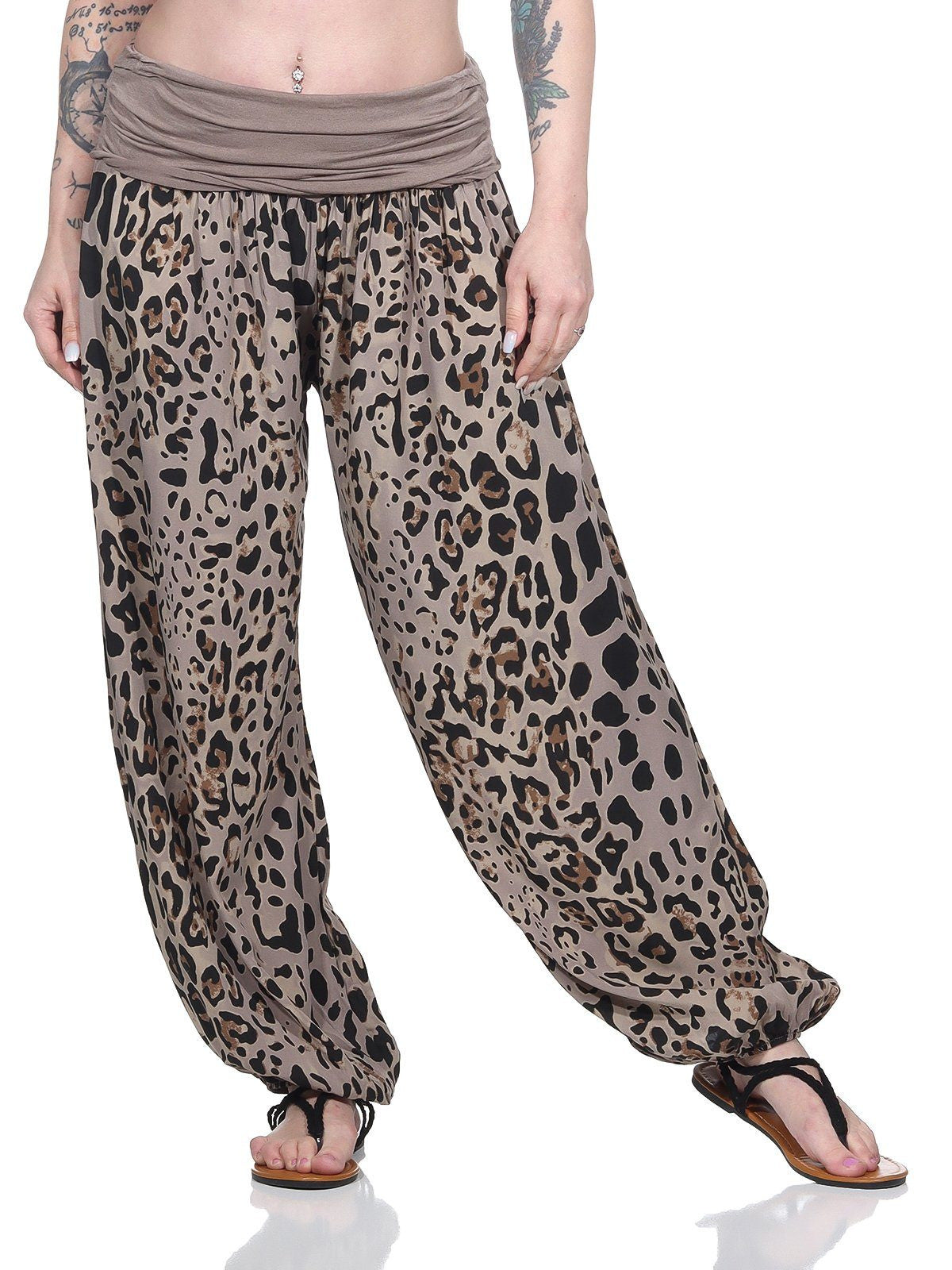 Leopard Print Harem Pants Wide Leg Pants