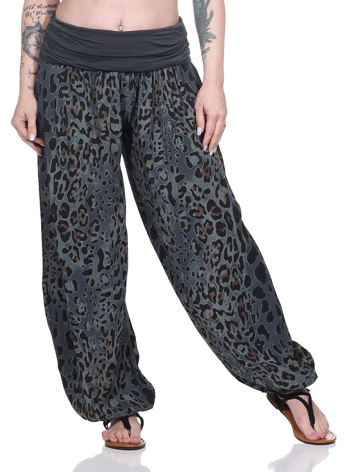 Leopard Print Harem Pants Wide Leg Pants