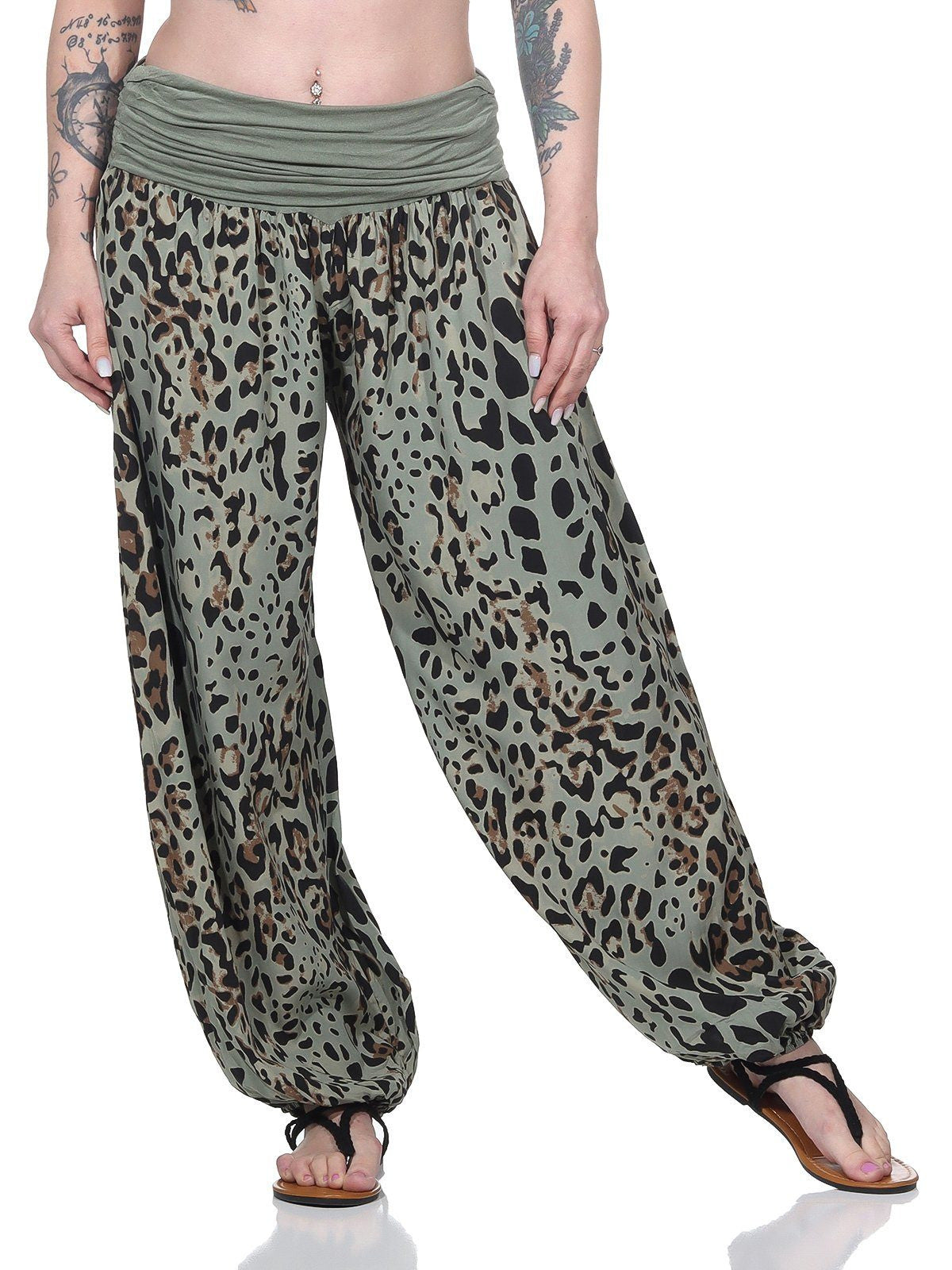 Leopard Print Harem Pants Wide Leg Pants