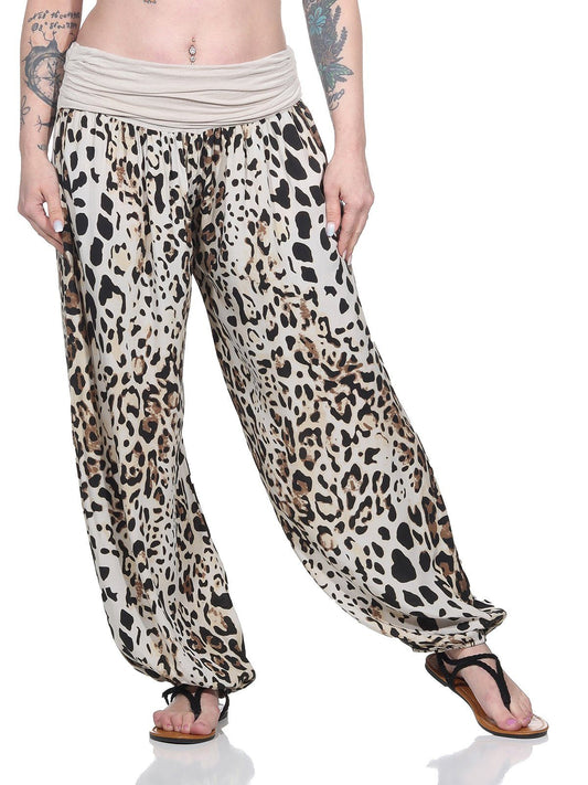Leopard Print Harem Pants Wide Leg Pants