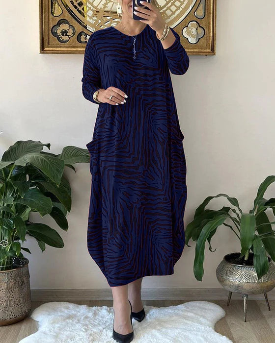 Leopard Print Pocket Shirt Maxi Dress