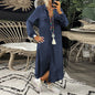 Shirt Collar Casual Denim Midi Dress