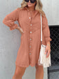 Washed Denim Puff Sleeve Midi Dress