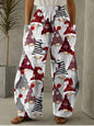 Christmas Hat Printed Casual Loose Pants