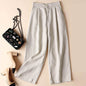 Cotton Linen Loose Plain Wide Leg Trouser
