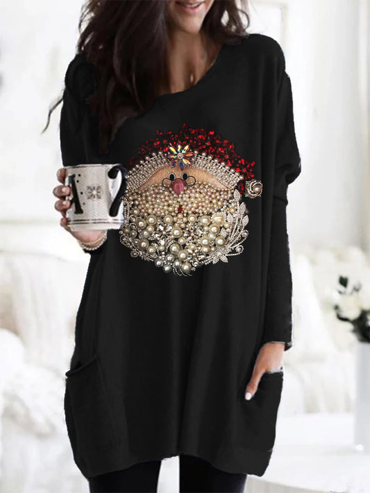 Cute Santa Pocket Midi Dress