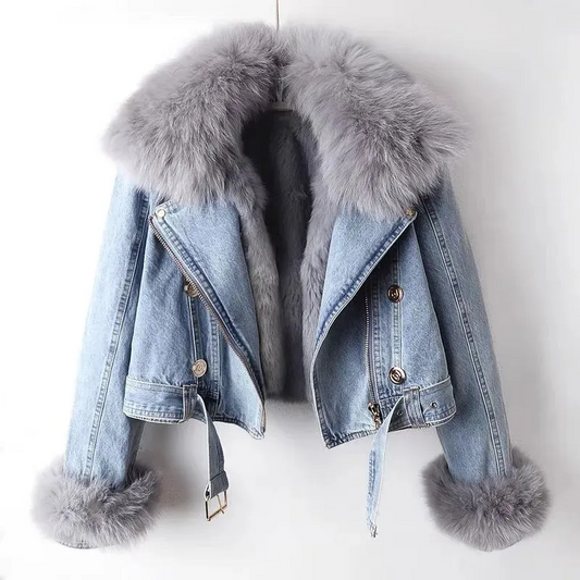 Detachable Faux Lining Denim Jacket