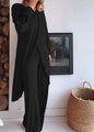 Elegant Irregular Hem Blouse Wide Leg Trousers Set