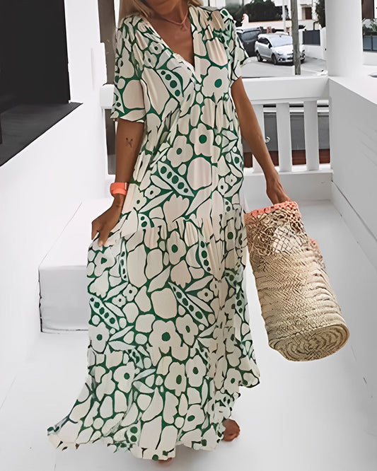 Floral Print Vacation Midi Dress