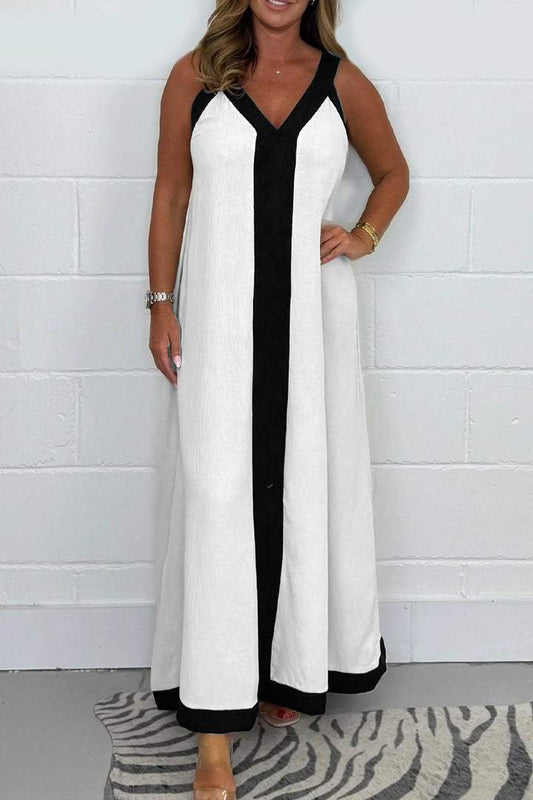 Panelled Trim Maxi Dress