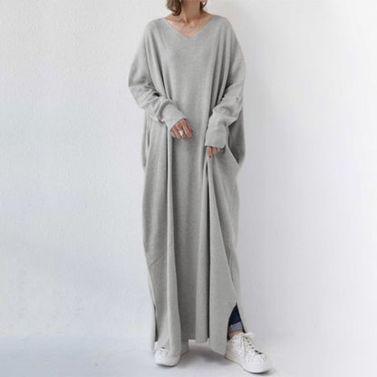 Knitted Full Hem Pockets Maxi Dress