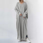 Knitted Full Hem Pockets Maxi Dress