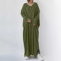 Knitted Full Hem Pockets Maxi Dress
