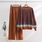 Loose Sweater Wide Leg Pants Two-Piece Set