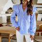 Plaid Long Sleeve Ruffle Shirt Top