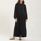 Round Neck Pleated Loose Midi Dress